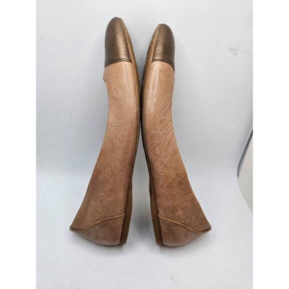 Women's KORKs Kork Ease Anabel Tan with Bronze Cap Toe Leather Flats Size 7 - Picture 3 of 7